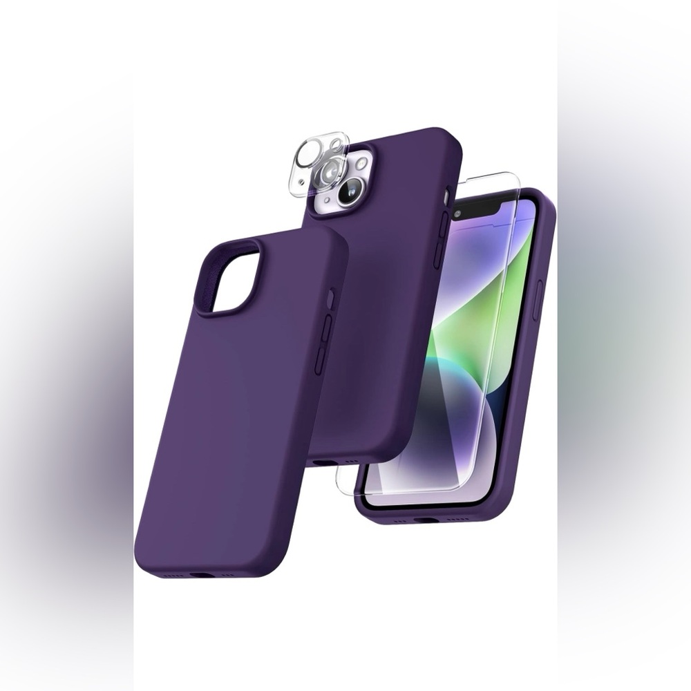 TOCOL [5 in 1 for iPhone 14 Plus Case, 2X Screen Protector +